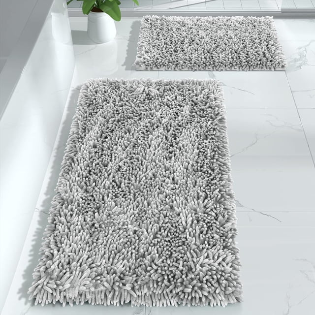Juego de alfombras de baño Yimobra Luxury Shaggy extra gruesas de 2 piezas