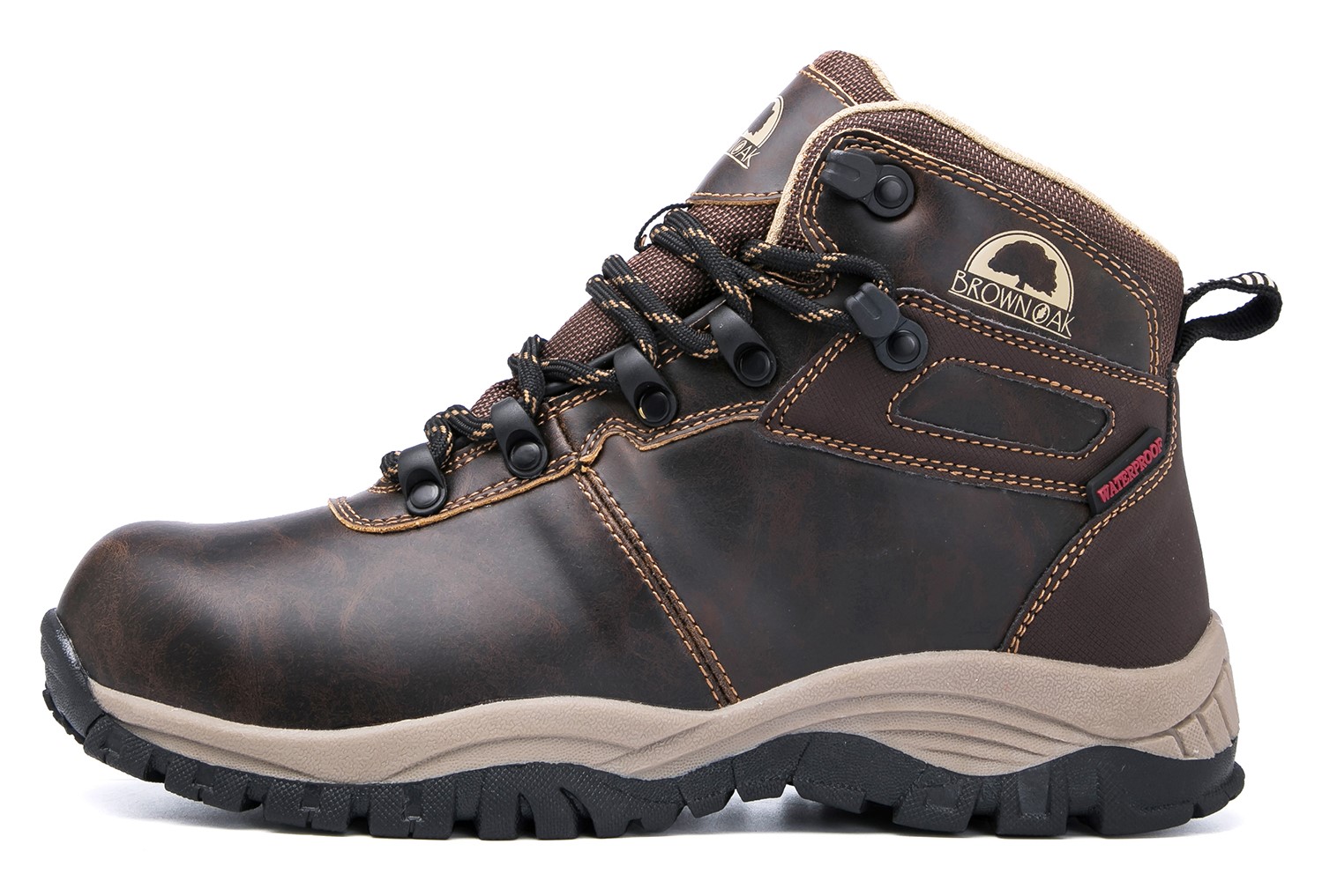 Brown Oak Womens Waterproof Trekking Camping Backpacking Outdoor Shoes Hiking Boots - image 3 of 7