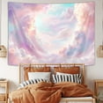 thumbnail image 2 of Pink Cloud Tapestry, Colorful Kawaii Abstract Tapestry Wall Hanging for Teen Girl Bedroom, Cute Aesthetic Fairy Tapestries Poster Blanket College Dorm Home Decor 60X40Inches71X60Inches, 2 of 4