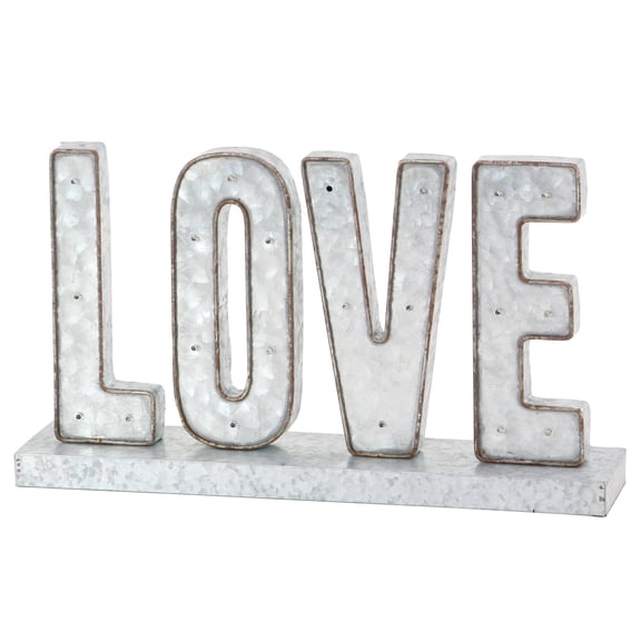 DecMode 20" x 12" Grey Metal Farmhouse Decorative Sign, 1 - Piece