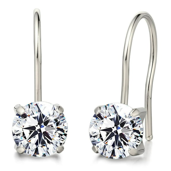 Limerencia Zirconia Dangle Earrings, G23 Hypoallergenic Titanium Hoop Earrings, Women's Gift (6mm)