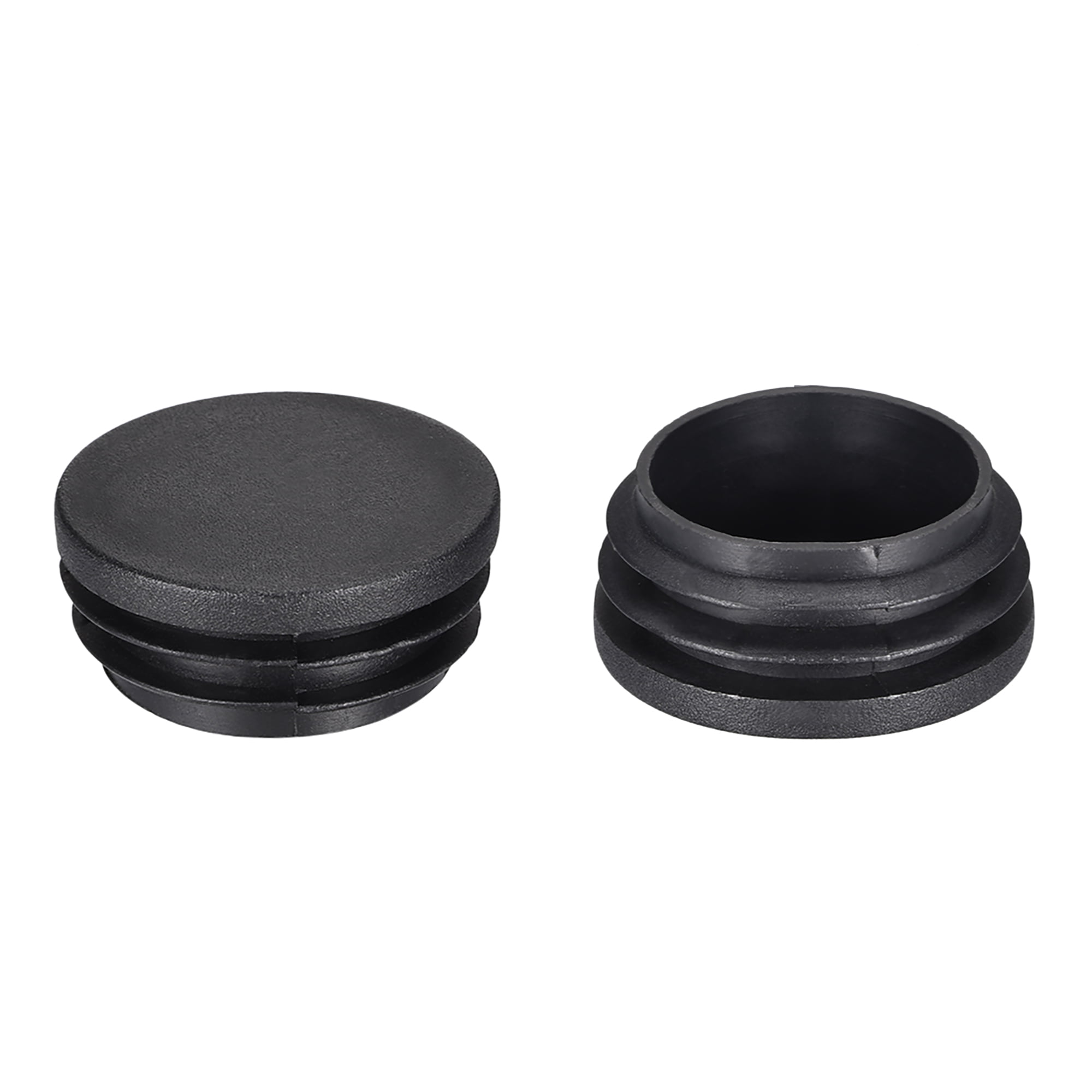 End Caps for Fitness Equipment - 2 Round 14-23 Ga Black Plastic Tubing Plug Fencing Post Steel Furniture Pipe Tube Cover Insert 4 Pack 2 Inch End Cap