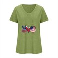 thumbnail image 4 of Camisetas Casuales de las Mujeres Gradiente Día de la Independencia Impreso Cuello Redondo, Blusa de Manga Corta para Diario, Fiesta Y Primavera Verano, 4 of 5
