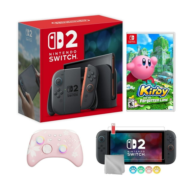 Nintendo Switch 2 Console 256GB 7.9-Inch 1080P HDR Touch Screen, Joy-Con 2 with Mouse Sensor, Dock, with Kirby and the Forgotten Land And Mytrix Wireless Switch Pro Controller & Accessories