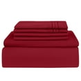 thumbnail image 6 of Lux Decor Collection Microfiber Sheets Set - Double Brushed Full Sheets - 6 Pc Deep Pocket Bed Sheets (Full, Burgundy), 6 of 6