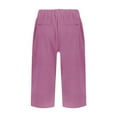 thumbnail image 5 of Jxximdong Shorts for Women Women's Fashionable Casual Slit With Pocket Cotton Linen Loose Shorts Pink XXL Pants, 5 of 8