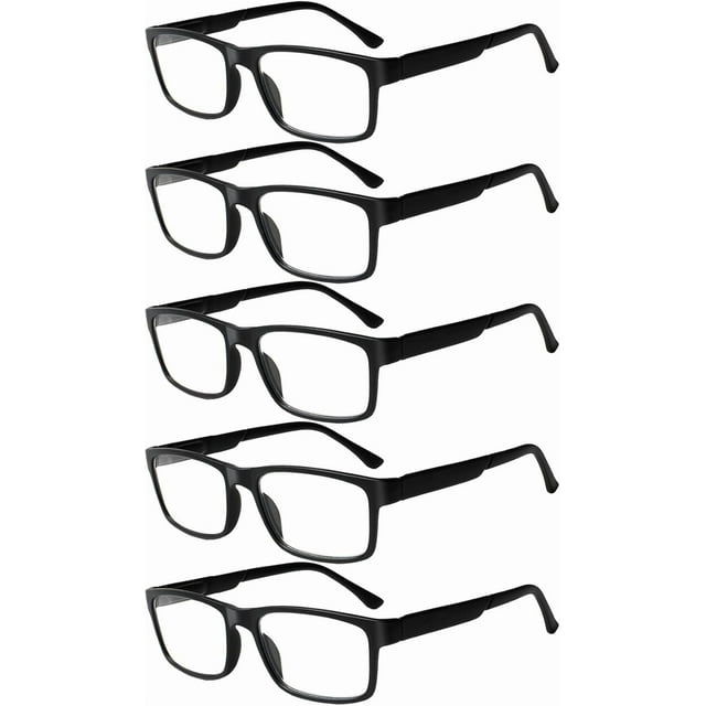 Visiwell Lot de 5 Lunettes de Lecture Anti-Lumière Bleue pour Hommes Femmes Charnière à Ressort de Qualité Lecteurs Légers
