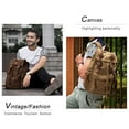 thumbnail image 4 of koolehaoda Vintage Canvas Travel Laptop Backpack Leather Rucksack Knapsack Unisex Casual Backpack 17inch School Computer Bag Hiking Bag Gifts for Men & Women Army Green L, 4 of 6