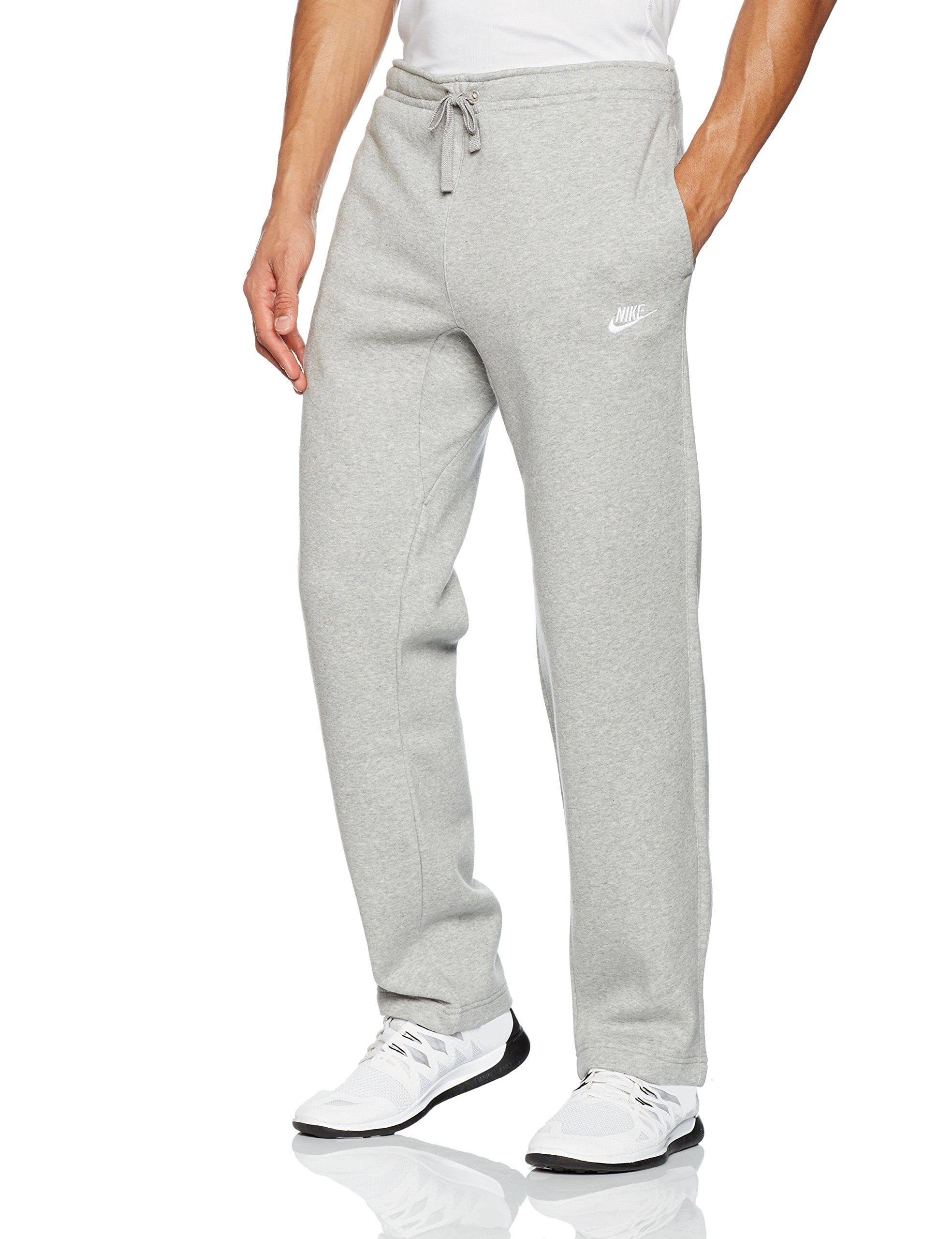 Nike Club Fleece Open Hem Men's Sweatpants Grey-White 804395-063 ...
