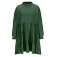 thumbnail image 5 of Riforla Women Oversized Pullover Sweatshirt Dress Long Sleeve Neck Patchwork Ruffle Loose Top hoodies and sweatshirts Green XXL, 5 of 8