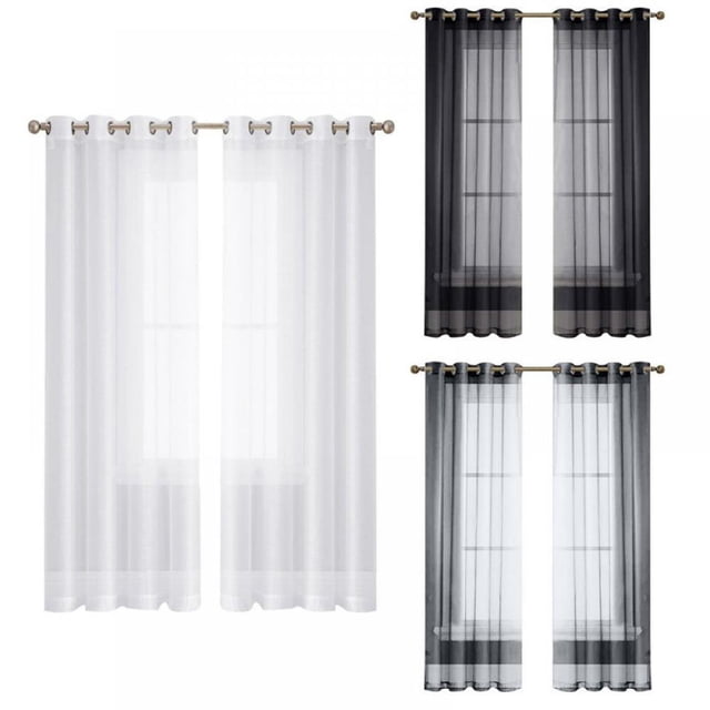 1PCS Pure Color Translucidus Sheer Waterproof Sunscreen And UV Proof Curtain Fashion Home Decor Window Clear Valance