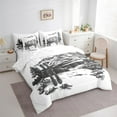 thumbnail image 3 of jejeloiu Ski Sport Game 7-Piece Bedding Comforter Set,Winter Narural Scenery King Bedding Sets,Pine Snow Mountain Scenery Bed Sheets For Men Women,Breathable Home Decor Reversible, 3 of 8