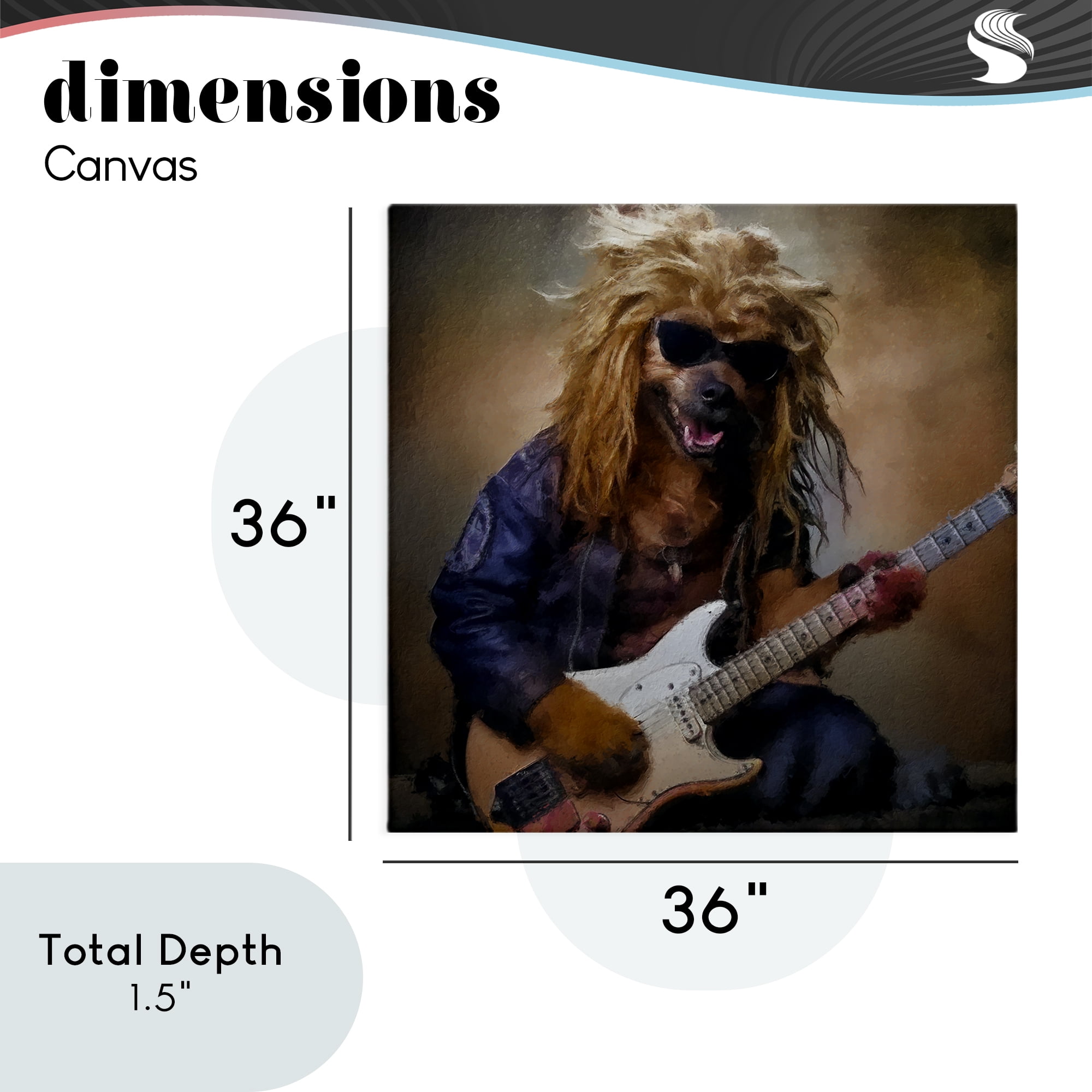 Musician Canine Clark Canvas Wall Art, design by Sean Parnell