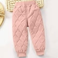 thumbnail image 2 of HKEJIAOI Children's Casual Pants for 1-13 Years Solid Color Elastic Windproof Down Pants Lightweight Warm Snow Pants, 2 of 7