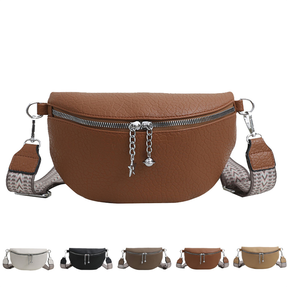 Women's Crossbody Bag, Wide Strap, Shoulder Bag, Women's PU Leather