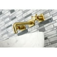thumbnail image 3 of Kingston Brass KS6127DX Concord Double-Handle Wall Mount Bathroom Faucet, Brushed Brass, 3 of 8