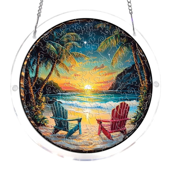 Acrylic Puzzle Suncatcher, 3 Layer 2D, 1 Piece Hanging Ornament, Window Decor for Garden Patio