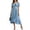 *Light Blue, variant on ClodeEU Women's Off Shoulder Puff Short Sleeve Waist Tie Irregular Midi Dress,Casual Summer Swing Dress Beige,Women's Plus L