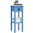 thumbnail image 2 of HOMCOM 2-Tier Side Table with Drawer, Narrow End Table with Bottom Shelf, for Living Room, Light Blue, 2 of 9