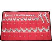 GRIP 21 pc Jumbo Service Wrench Set MM - Sizes from 20 to 50mm - Chrome Plated CRV Steel - Heavy Duty Roll-Up Storage Pouch