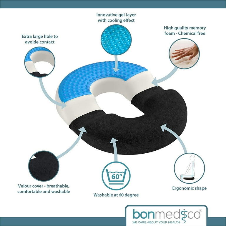 bonmedico Large Orthopedic Seat Cushion, Soft Non-Slip Gel