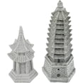 thumbnail image 1 of 2 Pcs Ornement de Paysage en Forme de Pagode Simulée Pagode en Grès Décoration de Jardin, 1 of 8