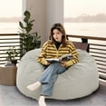 thumbnail image 4 of MCQ 4ft Sofa Bean Bag Chair,Oversized Beanbag for Adults with Soft Removable Cover,for Living Room, Bedroom,Gray, 4 of 5