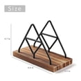 thumbnail image 3 of Servilletero de madera, servilletero de mesa con alambre de metal negro para interiores y exteriores, hogar, comedor, descanso, negro y marrón, 3 of 5