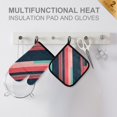 thumbnail image 4 of Yayeee Oven Mitts and Pot Holder Set of 4 Heat Resistant Kitchen Gloves Baking Hot Pad, Pink Geometric, 4 of 5
