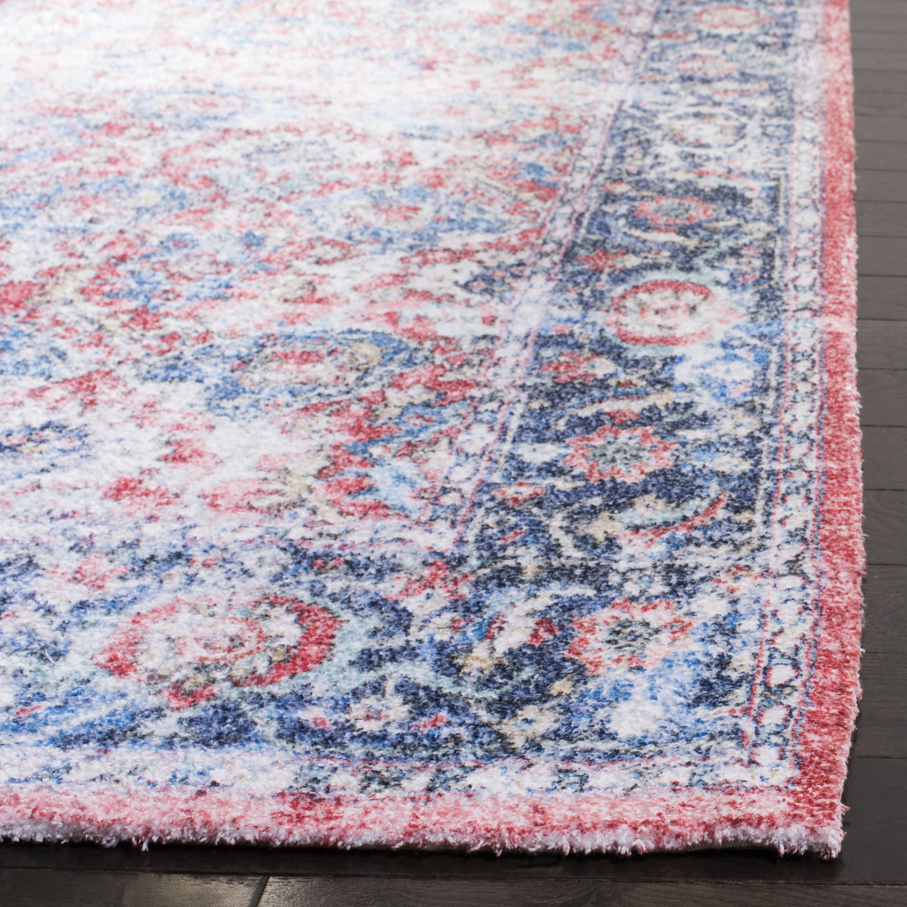 SAFAVIEH Saffron Bronagh Distressed Oriental Area Rug, Rust/Blue, 8' x 10'