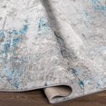 thumbnail image 3 of Hauteloom Findon Living Room, Bedroom Area Rug - Contemporary - Teal, Pale Blue, Charcoal - 7'10" x 10', 3 of 7