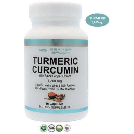Beaver Brook Turmeric Curcumin With Black Pepper Extract 1200 mg Dietary (Best Turmeric Supplement With Black Pepper)
