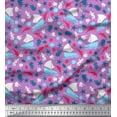 thumbnail image 1 of Soimoi Moss Georgette Fabric Yacht,Dolphin & Jellyfish Ocean Decor Fabric Printed Yard 42 Inch Wide, 1 of 1