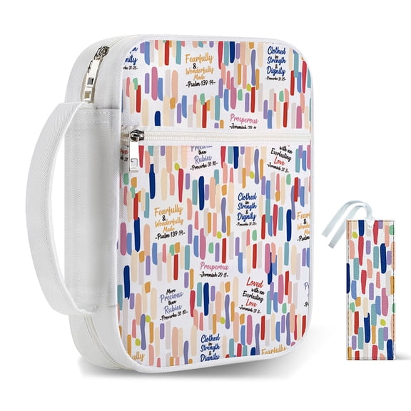 1pc Bible Covers 12x8.7 inch(30.5x22cm) Flower Carrying Book Case Rose Floral Church Bag Bible Protective with Handle and Zippered Pocket Stick