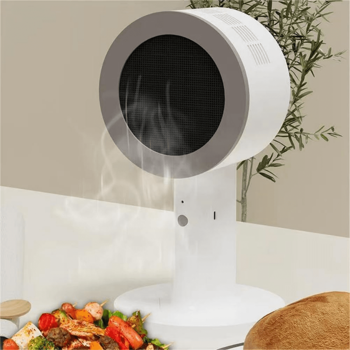 Rechargeable Portable Range Hood, Detachable Mobile Tabletop Range Hood, Small Kitchen Exhaust Fan for Home Use,1 * range hood 1 * filter 1 * USB charging cable,White