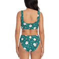 thumbnail image 3 of Kdxio Love Dog Print Women's 2 Piece High Waisted Wrap Spaghetti Strap Summer Swimsuit Bikini Set-X-Large, 3 of 7