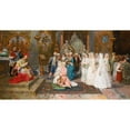 thumbnail image 2 of Giulio Rosati 14x9 Black Ornate Wood Framed Double Matted Museum Art Print Titled: The Wedding (1885), 2 of 5