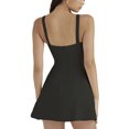 thumbnail image 5 of Women's Sling Dress Spaghetti Strap Backless Low Cut Lace Patchwork Mini A-Line Dress, 5 of 6