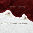 thumbnail image 3 of LBRO2M Sherpa Fleece Bed Blanket King Size Super Soft Fuzzy Plush Warm Cozy Fluffy Microfiber Couch Throw Velvet Double Reversible Blankets,Red, 3 of 6