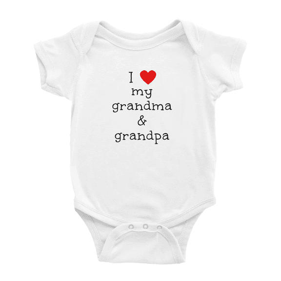 I Love My Grandma and Grandpa Cute Baby Bodysuit Boy Girl Unisex Baby Clothes