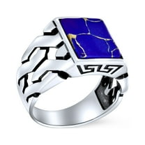 Bling Jewelry Mens Men's Silver Ring: Cuban Curb Link Chain Initial Monogram Signet Sterling Silver