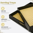 thumbnail image 3 of 2PK Rattan Decorative Trays Rectangular Serving Trays Tabletop Trays with Handle, 3 of 6
