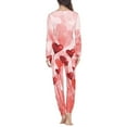 thumbnail image 3 of Renewold Women Pajamas Tops and Pants Long Sleeve Crew Neck Thermal Sleepwear Red Heart Balloons Print Nightwear Casual Outdoor Walking Outfits Loungewear Size 5XL, 3 of 5