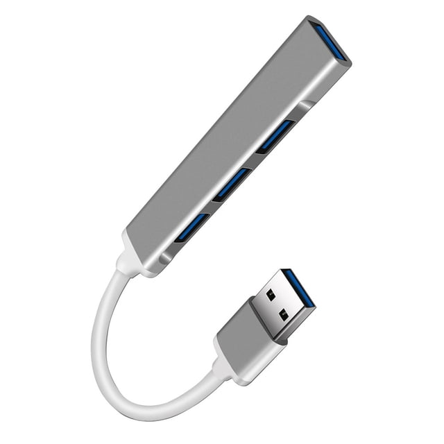 USB C HUB Likrtyny USB 3.0 Type-C Hub Adaptador 4 puertos gris Componentes de Computadoras