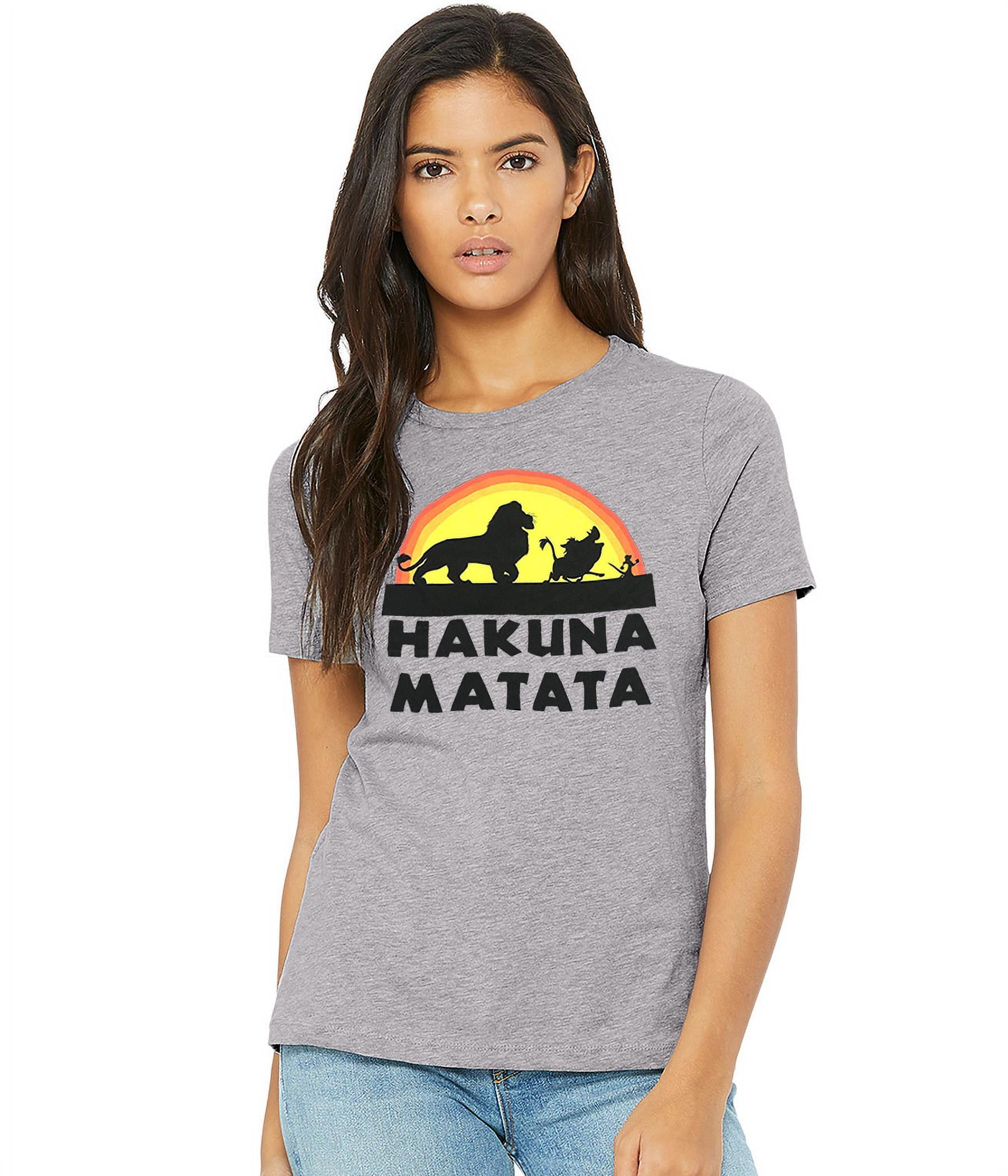 Párrafo No puedo leer ni escribir Orbita The Lion King Hakuna Matata Junior Women's T-Shirt Grey Heather -  Walmart.com