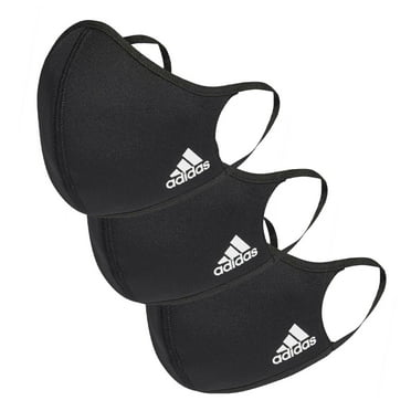 Adidas Face Cover Soft Washable Reusable, Black, 3 Pack