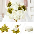 thumbnail image 3 of 2 Pcs Vintage Artificial Peony Silk Flowers Bridal Bouquet Home Wedding Decoration Flowers Bunch Hotel Party Garden Floral Decor (White, 2 Pcs), 3 of 7