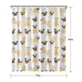thumbnail image 5 of Cute Cartoon Pug Shower Curtain 72"x84" ,Bathroom Decorative Shower Curtains Set with 12 Hooks,Modern Waterproof Washable Shower Curtain, 5 of 6