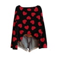 thumbnail image 4 of VISALY Valentines Womens Sweater Love Print Heart Sweater Comfy Sweaters Plus Size Sweater Oversize Sweaters Trendy Loose Casual Pullover Sweater Lightweight Sweaters Cozy Sweaters Black L, 4 of 4