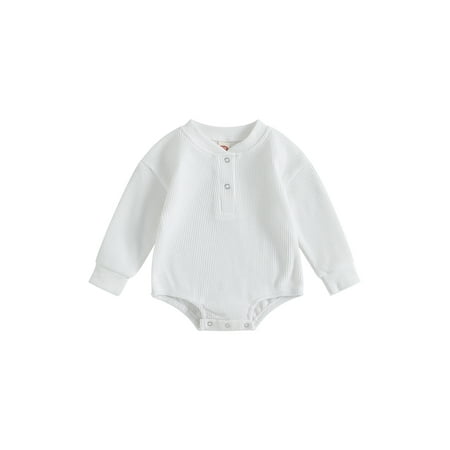

GXFC Infant Baby Girls Boys Fall Romper Sweatshirt Newborn Long Sleeve Solid One Piece Jumpsuit Toddler Autumn Bodysuit Clothes 0-24M